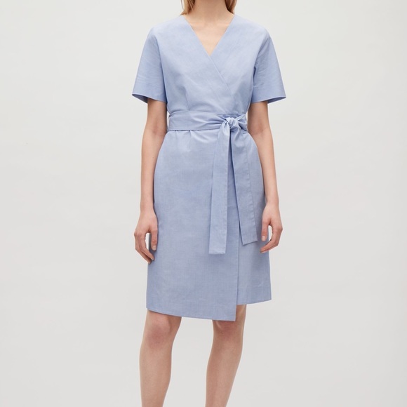 COS Dresses & Skirts - COS Blue Cotton Wrap Dress